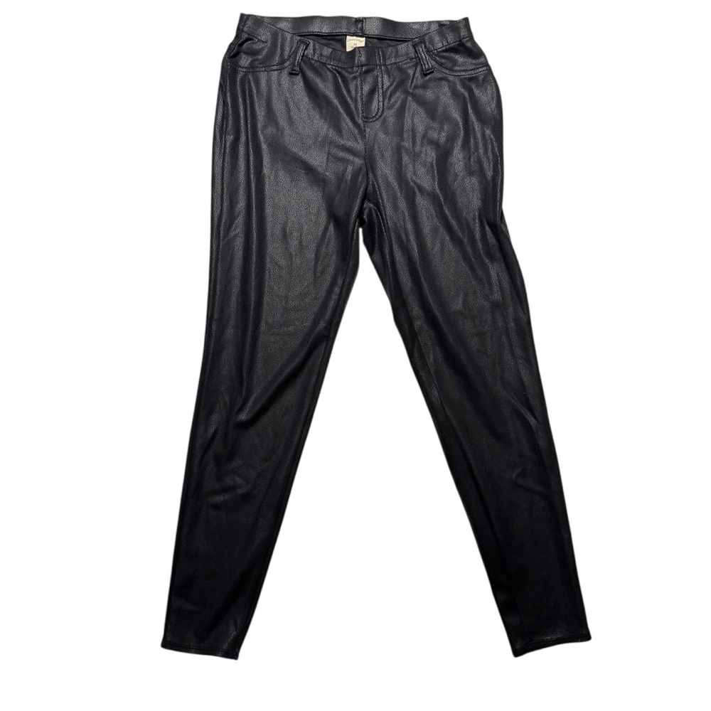 Faded Glory Black Pleather Women’s Jeggings with Belt Loops, Size M